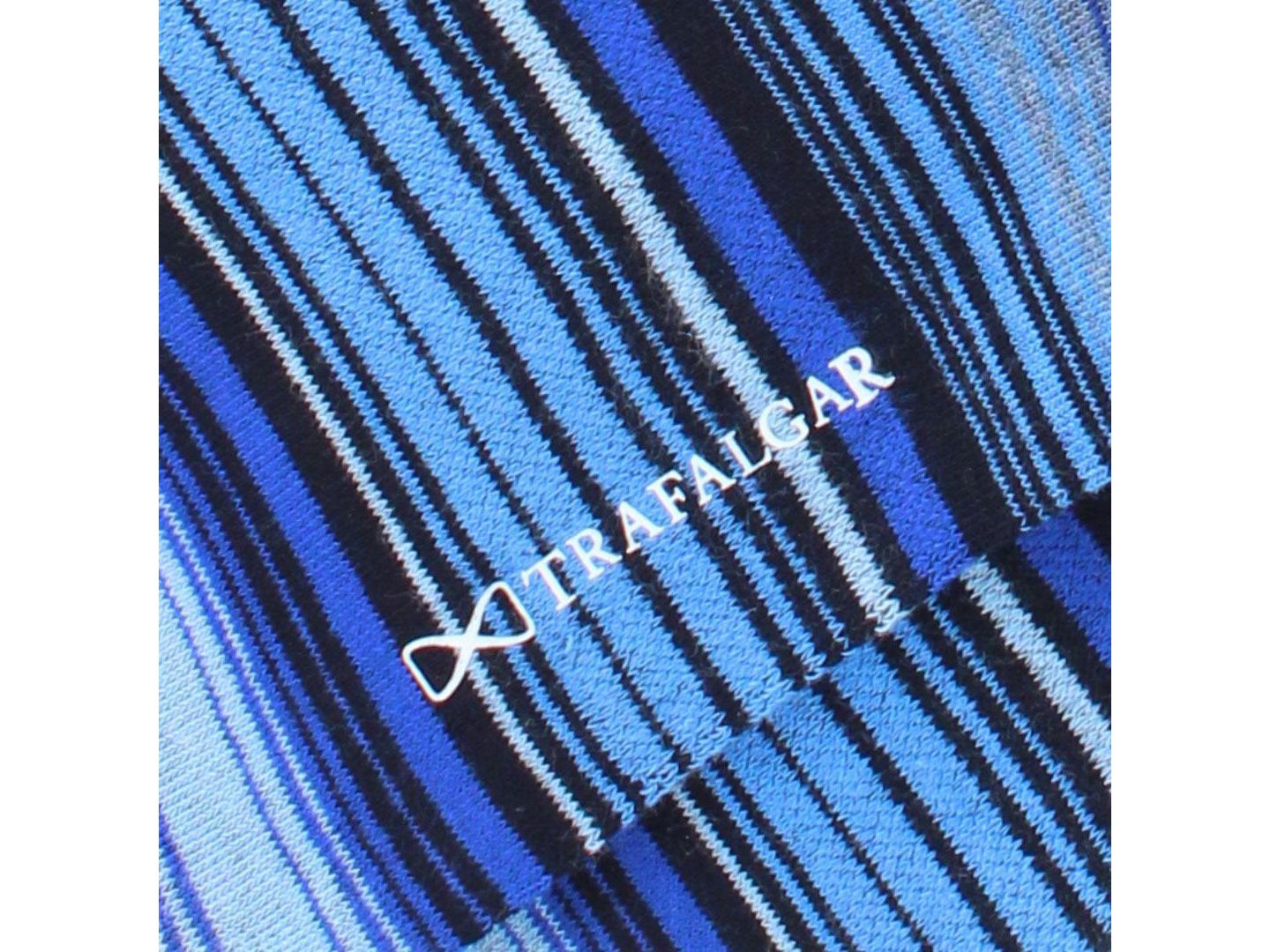 Носки Mulit для мужчин, средней высоты, в полоску — TRAFALGAR, цвет: Multiple Blues Micro Stripes — фото 3
