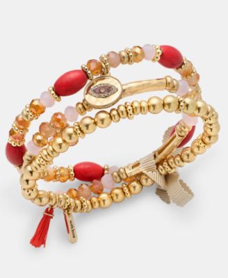 3-Pc. Set Evil Eye Charm Beaded Stretch Bracelets 