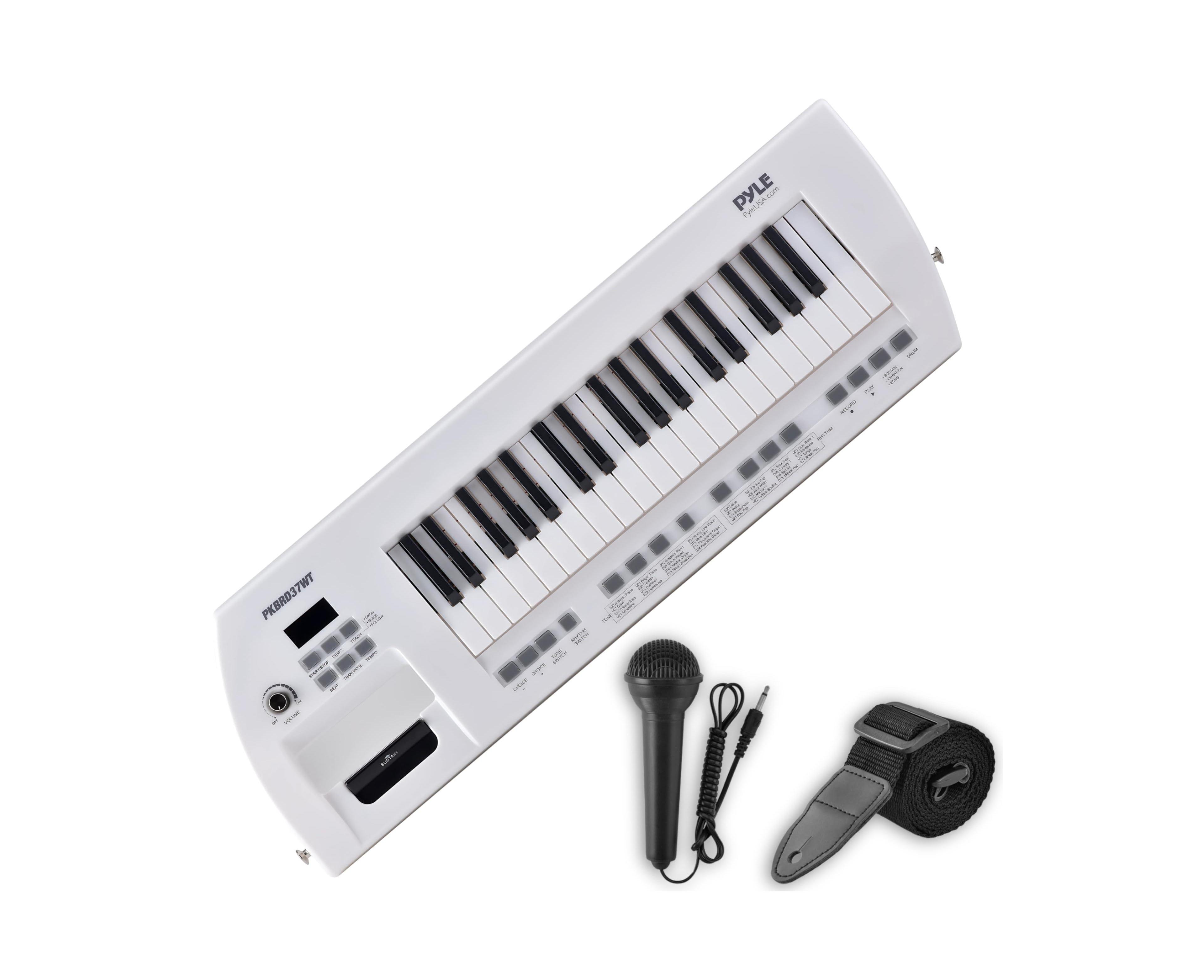 Pyle 37-Key Electric Piano Keyboard with Rechargeable Battery and Built-in Stereo Speakers