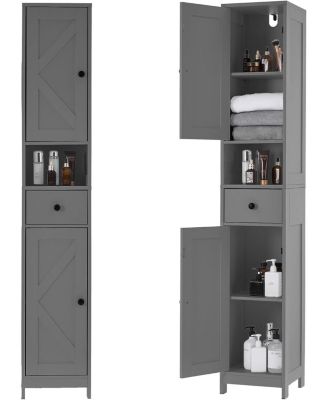 Tall Bathroom Cabinet, Freestanding with 2 Adjustable Shelves, Modern Storage for Bathroom, Kitchen & Hallway