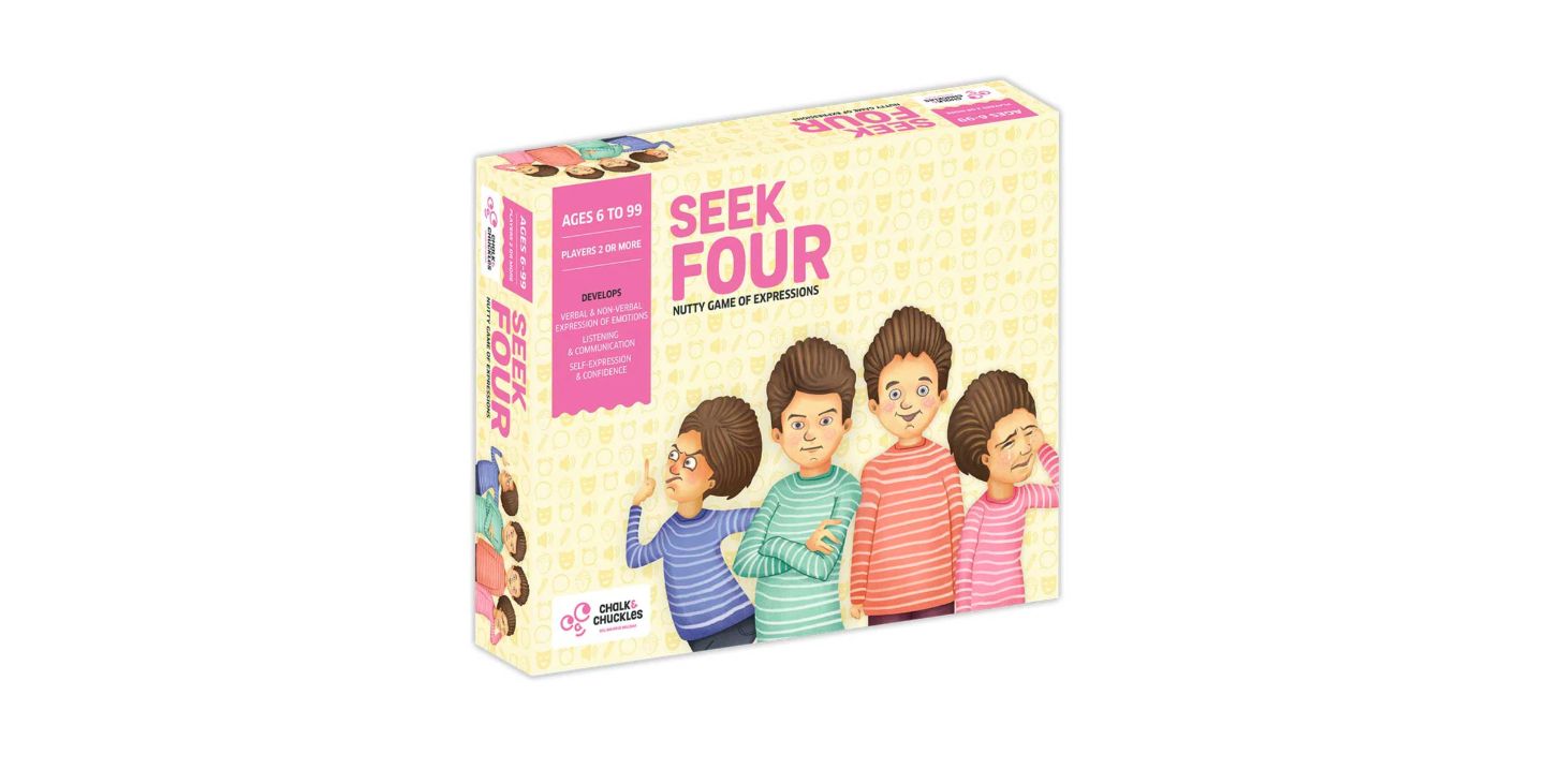Семейная карточная настольная игра Chalk & Chuckles Seek Four, от 6 лет — фото 1