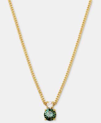 Cubic Zirconia Pendant Necklace, 16" + 3" extender