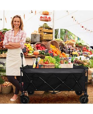 Heavy-Duty Collapsible Wagon - All-Terrain Utility Car, Ultra-Stable Frame, 1:6 Fold Ratio, 480lbs Capacity for Outdoor Activities, Shopping