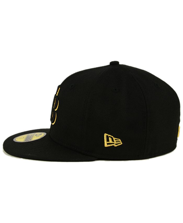 New Era Tampa Bay Rays Black On Metallic Gold 59FIFTY Fitted Cap ...