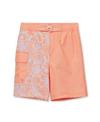 Boys Chlorine Resistant Stretch Printed Hydroliner Board Swim Trunks