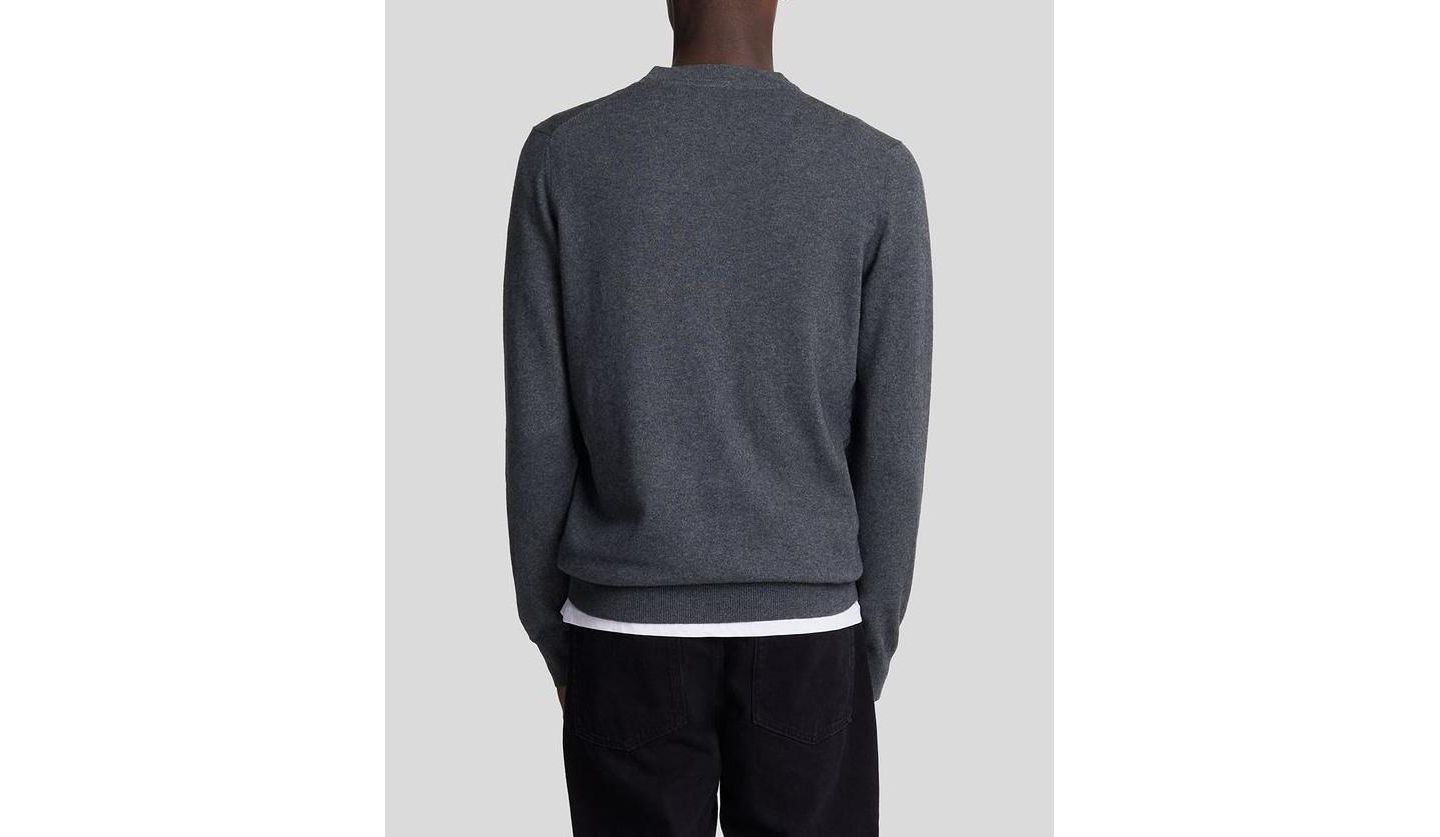 Мужской свитер Lyle & Scott Cotton Merino Crew Neck, цвет: Угольный меланжевый — фото 8