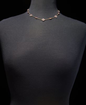 Crystal Station Collar Necklace, 16" + 3" extender