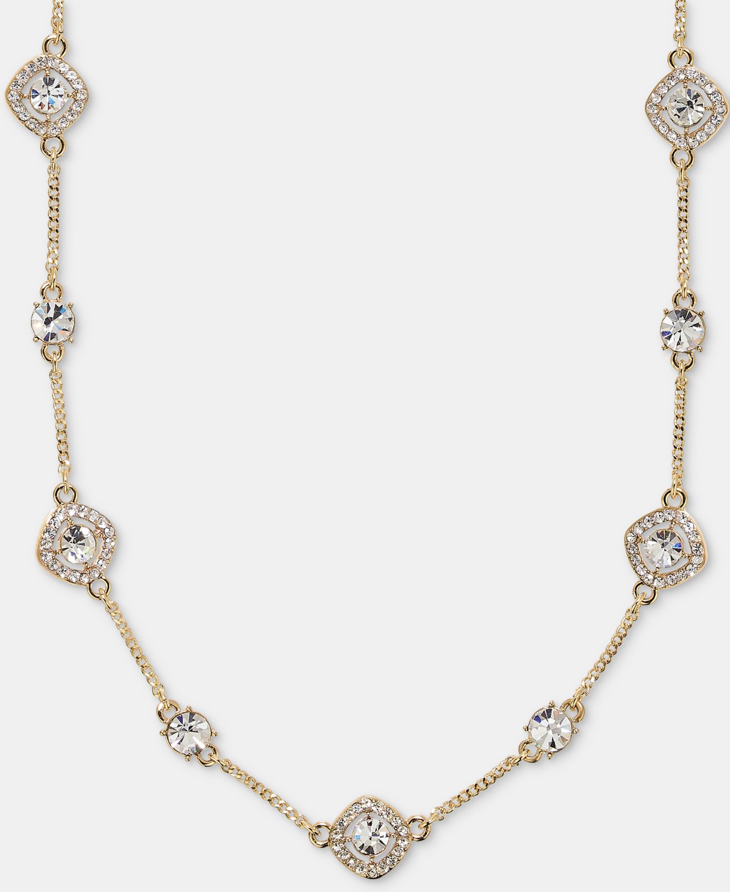 Crystal Station Collar Necklace, 16" + 3" extender