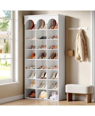 70.87" Tall Shoe Storage Cabinet with 24 Cubbies, Freestanding Shoes Rack Organizer