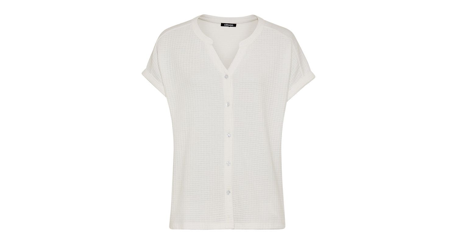 Women's waffle Knit Button Front T-Shirt