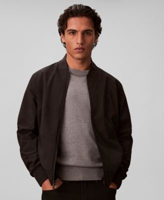 Men's Birdseye Round Collar Bomber Jacket