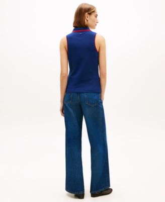 Women's Sleeveless Script Polo T-Shirt