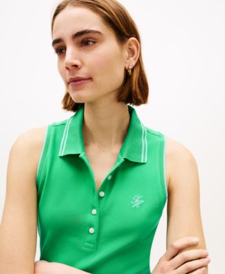 Women's Sleeveless Script Polo T-Shirt