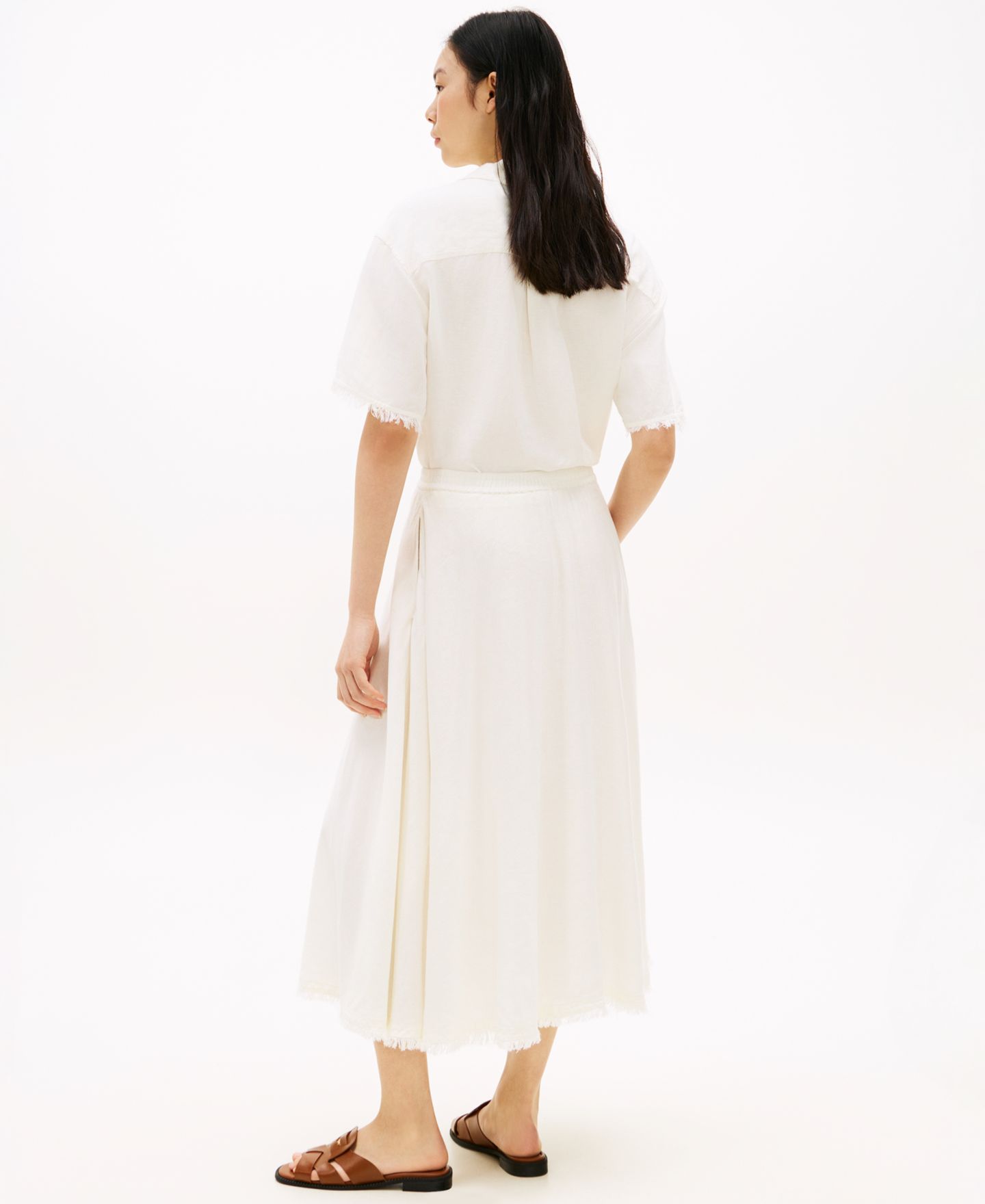 Женская юбка Tommy Hilfiger Pull-On Midi, цвет: Слоновая кость шёлковый — фото 4