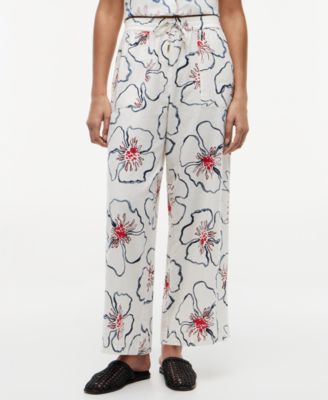 Women's Linen Wide-Leg Pull-On Pants