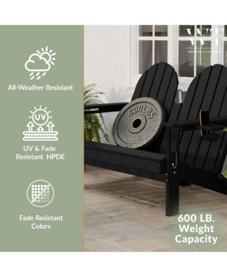 Outdoor Patio HDPE Folding Adirondack Garden Bench