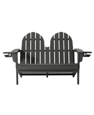 Outdoor Patio HDPE Folding Adirondack Garden Bench