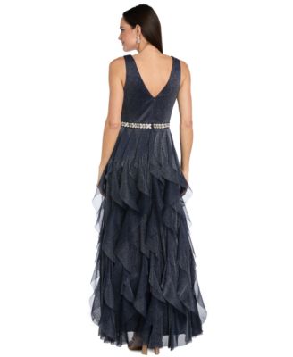 Women's V-Neck Sleeveless Full Skirt Gown