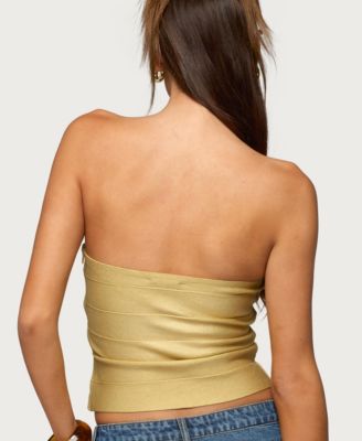 Women's Cecilea Metallic Knit Bandage Tube Top