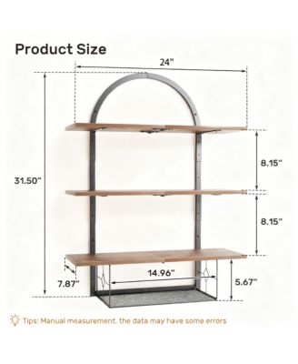 3-Tier Floating Shelves with Basket for Bathroom, Living Room, Bedroom