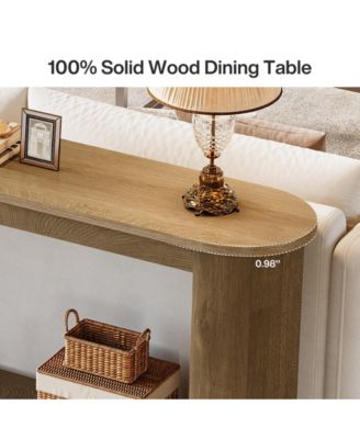 63" Console Table with Shelf, Slim Entryway Sofa Table for Living Room