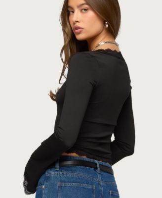 Women's Kailin Lacey Flared Sleeve Top