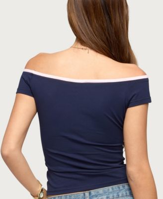 Women's Dellah Contrast Off Shoulder Top