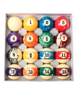 2 1/4-Inch Marble Swirl Professional Regulation Size Billiards Pool Balls Set, Standard 16 Balls Set