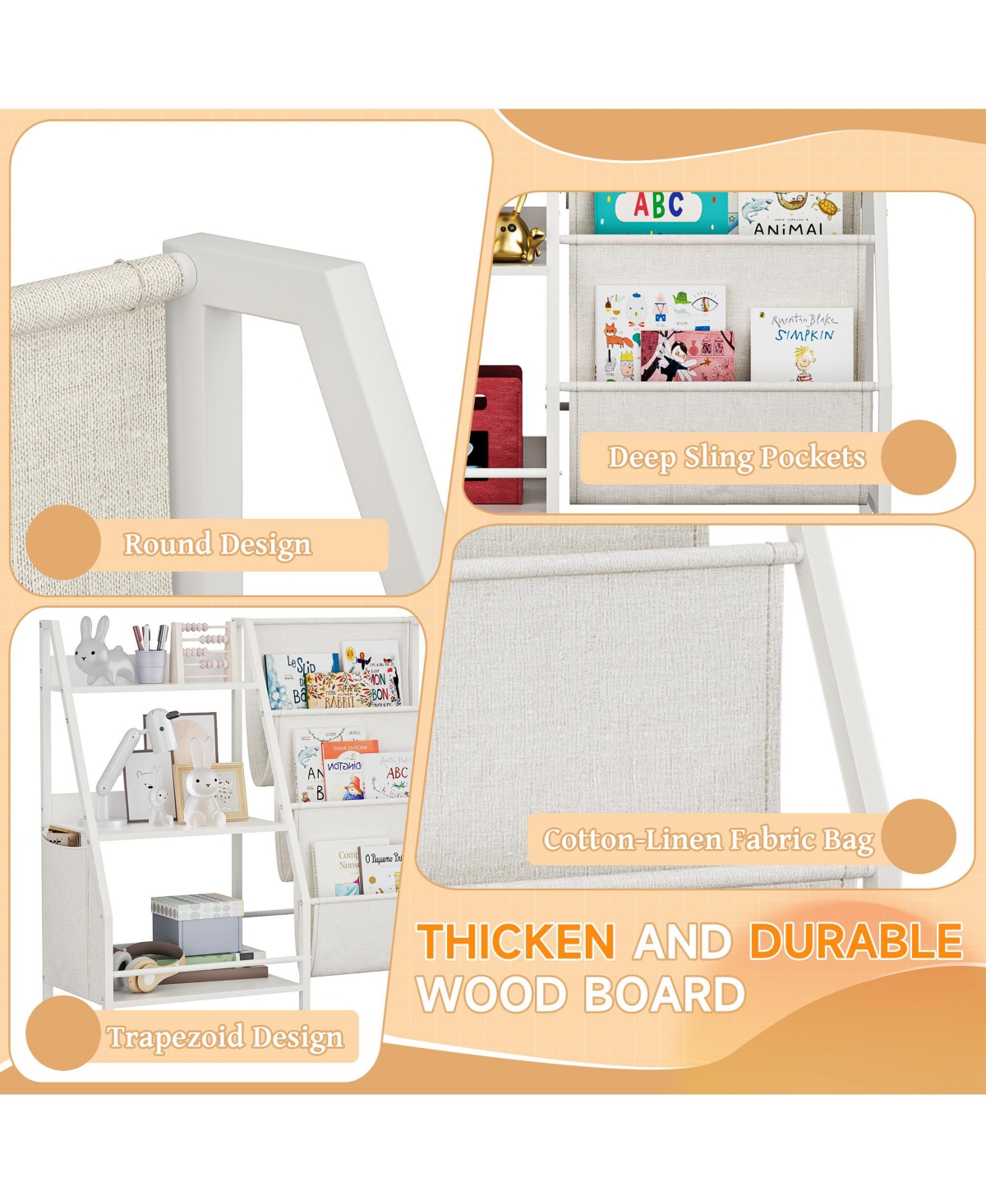 Rainsken Kids Bookshelf and Toy Organizer