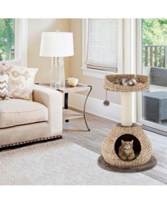 28" Handmade Cat Tree Tower with Jump Platform