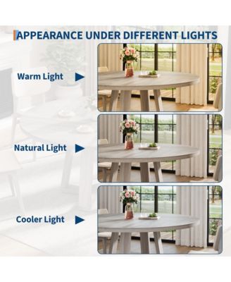 Round Dining Table for 4-6 People, 47 Inches Dining Room Table with Pedestal Base(Table Only )