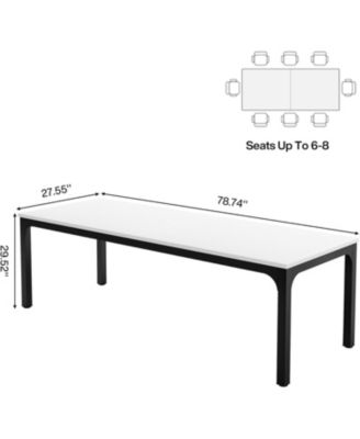 Dining Table for 6-8 People, 78-Inch Long Rectangular Dinner Table, 8 Seat