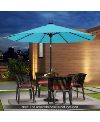 10 FT Solar Patio Umbrella w/96 Multi-colored LED Lights & 9 Modes Vented Top