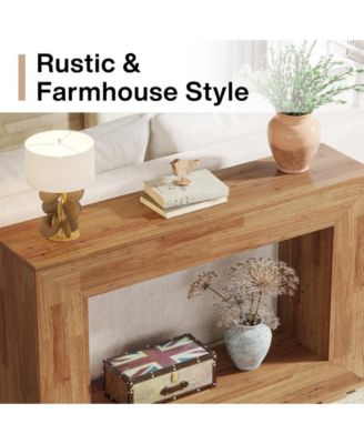 Farmhouse Console Table, 47 Inches Entryway Console Table with Storage, Industrial Hallway Accent Table for Living Room, Entrance