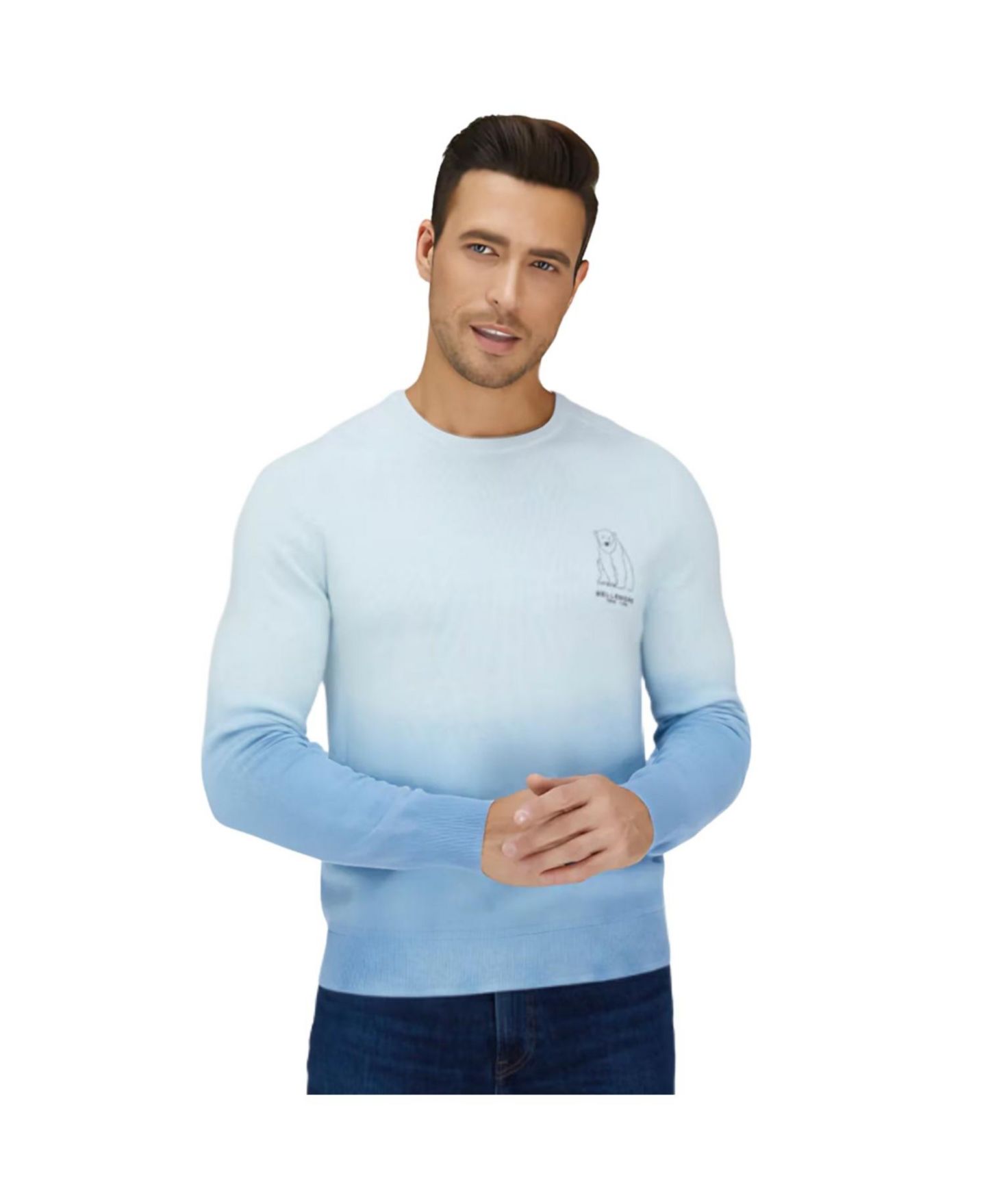 Мужской свитер Bellemere New York Polar Gradient Merino Wool, цвет: Небесно-голубой — фото 1