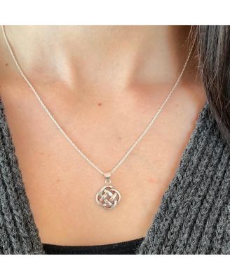 925 Sterling Silver 18 Inch Antiqued Celtic Knot Necklace - 22x12mm