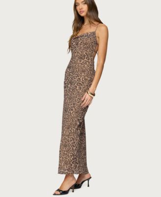 Women's Ayanah Leopard Printed Backless Maxi Dress