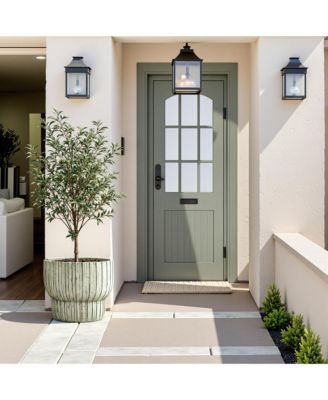 Vintage Distressed 13.4-Inch Tall Round Cement Planter