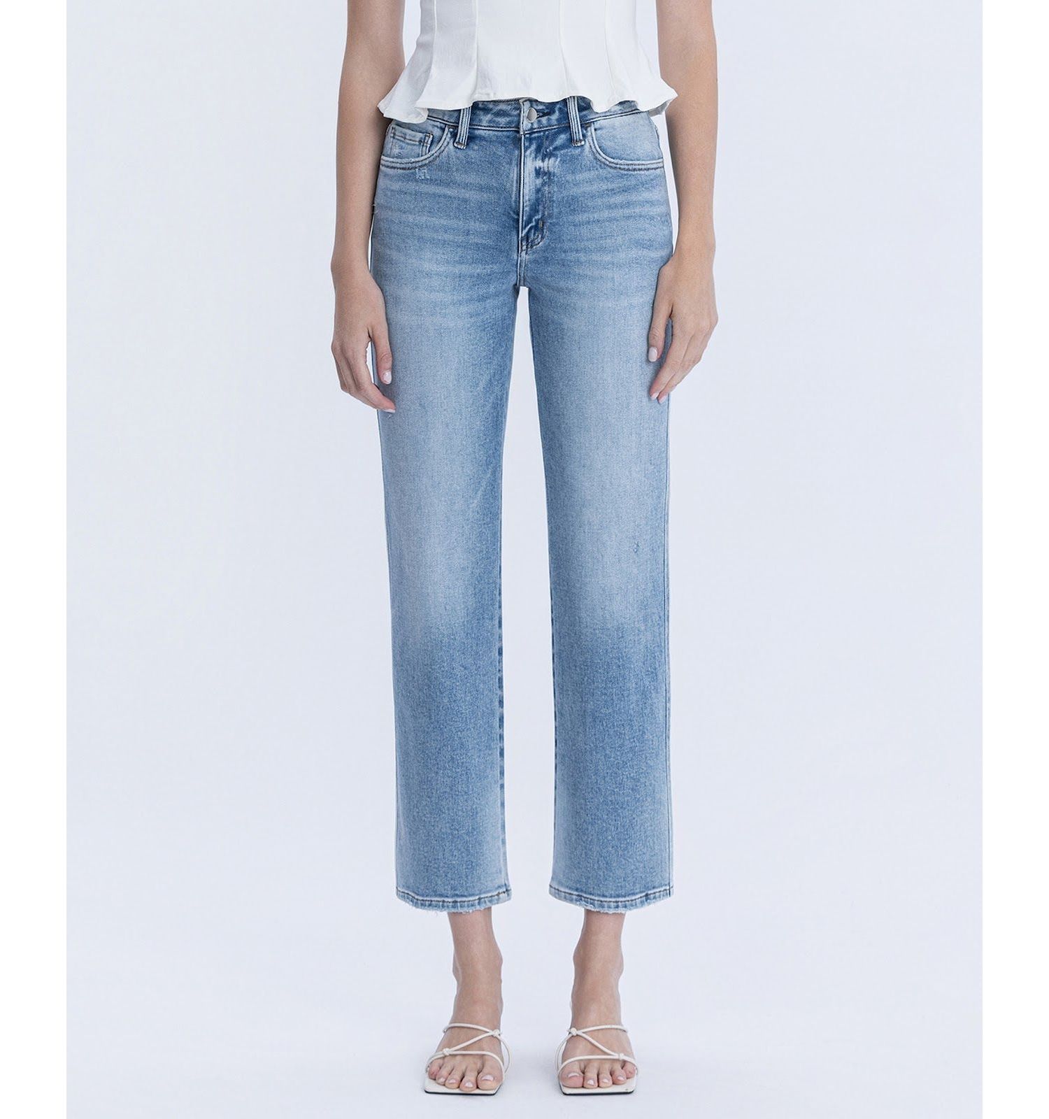 Women's High Rise Ankle Straight Jeans