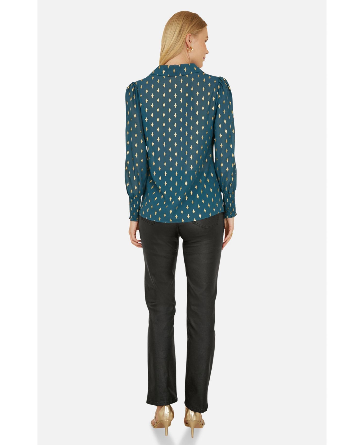 Women's Diamond Foil Print Blouse