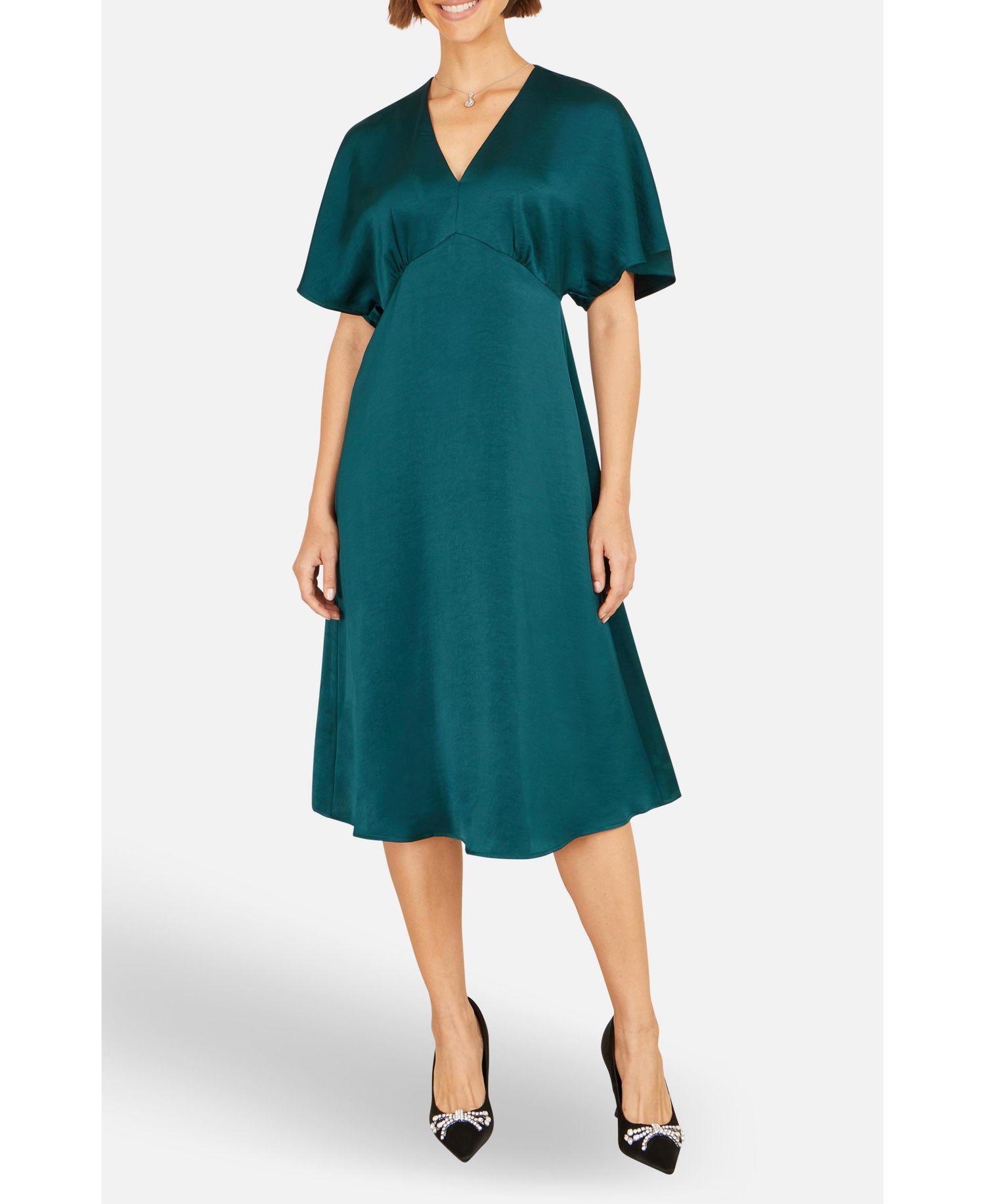 Women's Satin Midi Kimono Dress