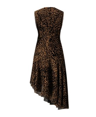 Women's Asymmetric Animal Print Dress
