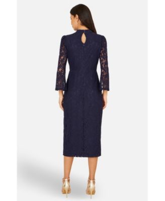 Women's Lace Fitted Midi Dress