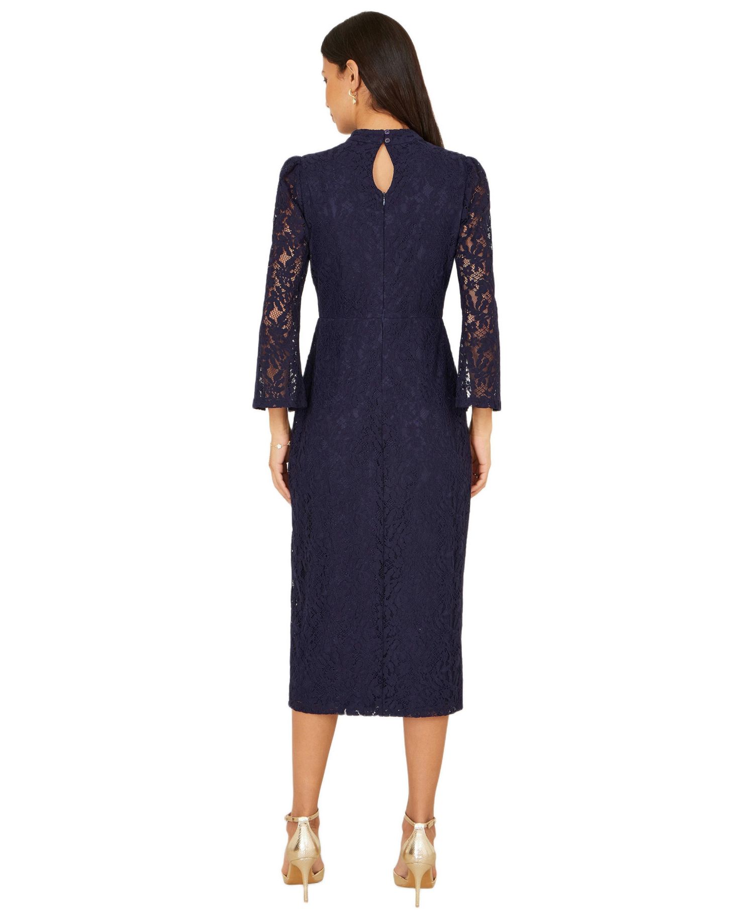 Women's Lace Fitted Midi Dress