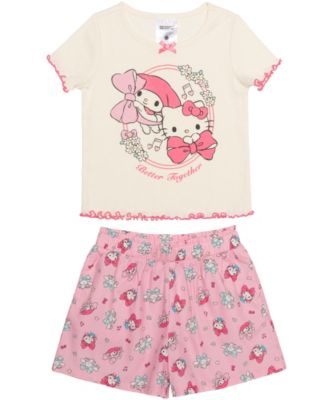 Girls' 2T-6X Crewneck Top and Elastic Shorts, 2-Piece Set