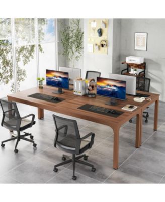Long Computer Desk, 2 Person Desk for Home Office, Coffee