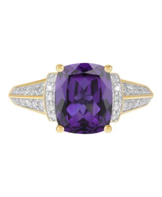 Swiss Blue Topaz (3-5/8 ct. t.w.) & Diamond (1/5 ct. t.w.) Ring in 14k Yellow Gold-Plated Sterling Silver (Also Available in Amethyst)