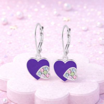 Girls Heart Hypoallergenic Earrings with Sterling Silver Leverbacks
