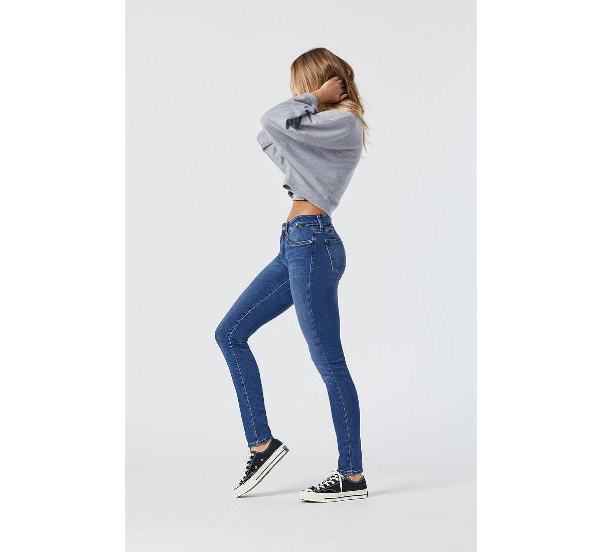 Mavi Jeans Women's Alexa Mid Rise Skinny in Mid Supersoft Denim view 2 — MAYCSS fashion products