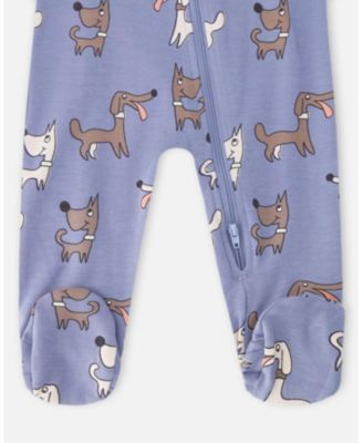 Baby Boys Cotton One-Piece Pyjama Dog Print
